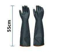 Găng tay cao su chống acid đen dài 55cm