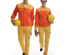 Quần áo bảo hộ phối màu cam vàng vải Pangzim (Hàng đặt may)