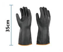 Găng tay cao su chống acid đen dài 35cm