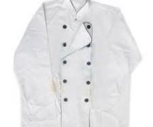 Áo bếp kaki liên doanh Hàn Quốc trắng viền đen cho nam dài tay